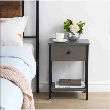 Velador Mesa de Noche Industrial Kolea Plomo Velador Mesa de Noche Industrial Kolea Plomo