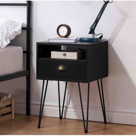 Velador Minimalista Amanda Ventitas Perú Negro Velador Minimalista Amanda Ventitas Perú Negro