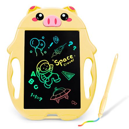 Tablero Pizarra de Dibujo LCD Didáctico Trazo de Colores Chanchito 2 Lápices Amarillo Tablero Pizarra de Dibujo LCD Didáctico Trazo de Colores Chanchito 2 Lápices Amarillo