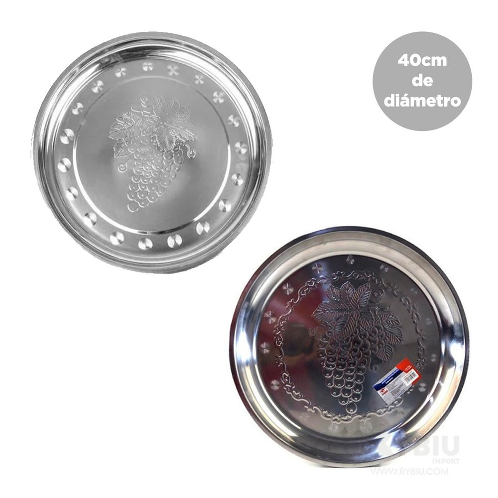 Bandeja Redonda 40 cm Acero Inoxidable Bandeja Redonda 40 cm Acero Inoxidable