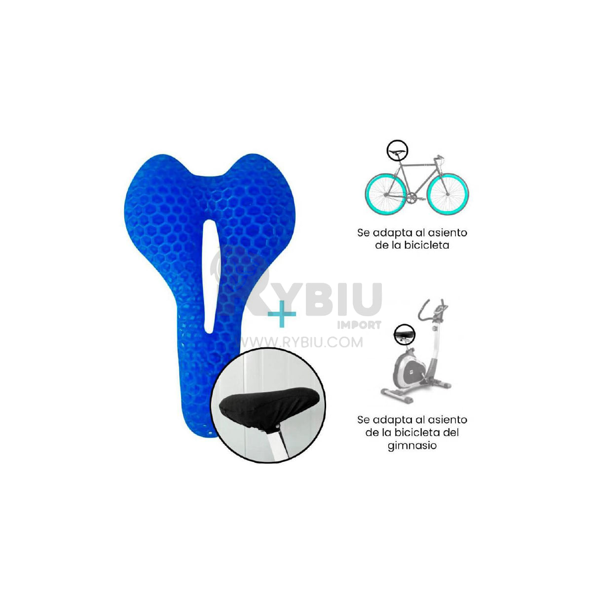 Cojin Gel para Ciclismo + Funda