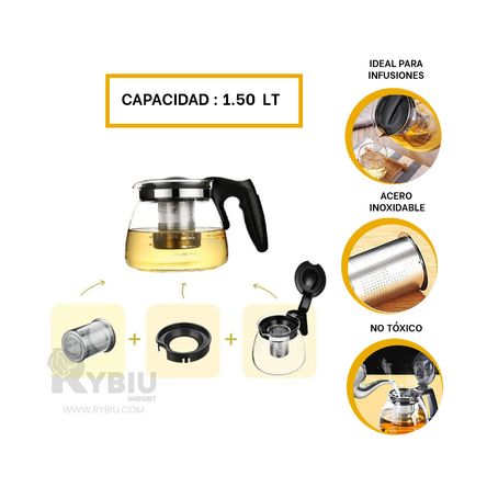 Tetera Infusora de Vidrio 1,5L Tetera Infusora de Vidrio 1,5L