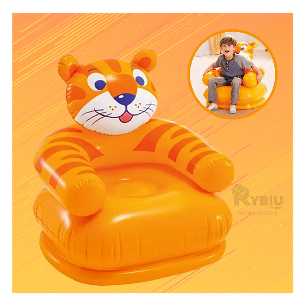 Inflable Tigre Infantil Puff