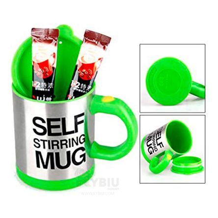 Taza Batidora Autoagitable a Pilas 400 ML Verde RYBIU IMPORT