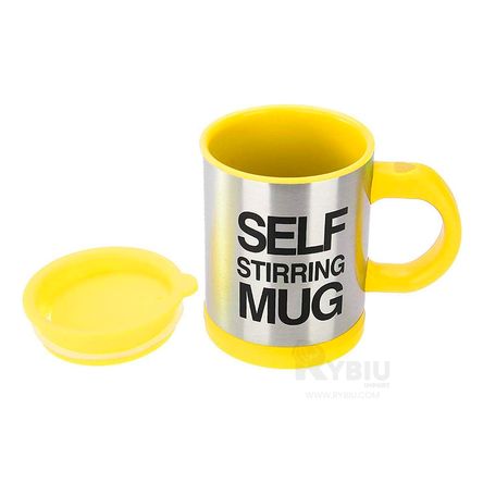 Taza Batidora Autoagitable a Pilas AAA Amarillo RYBIU IMPORT