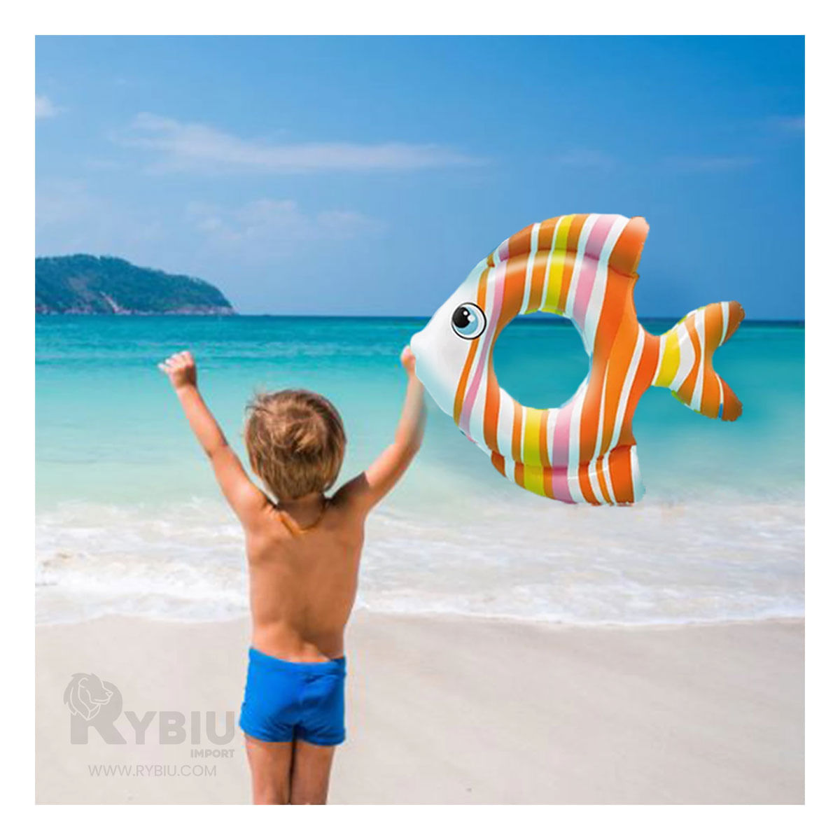 Flotador Infantil Inflable Pez Naranja