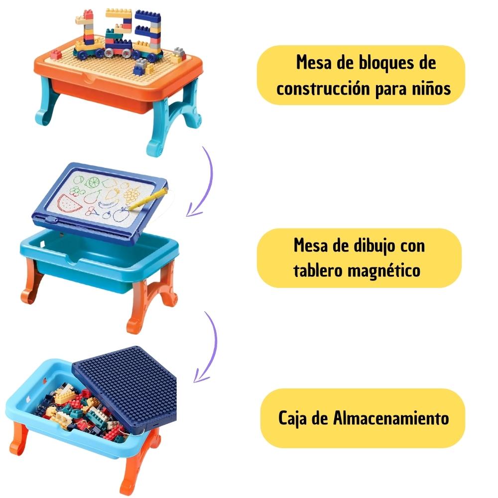 Juego De Bloques Infantil 3en1 Mesa Y Pizarra 105b Promart 0588