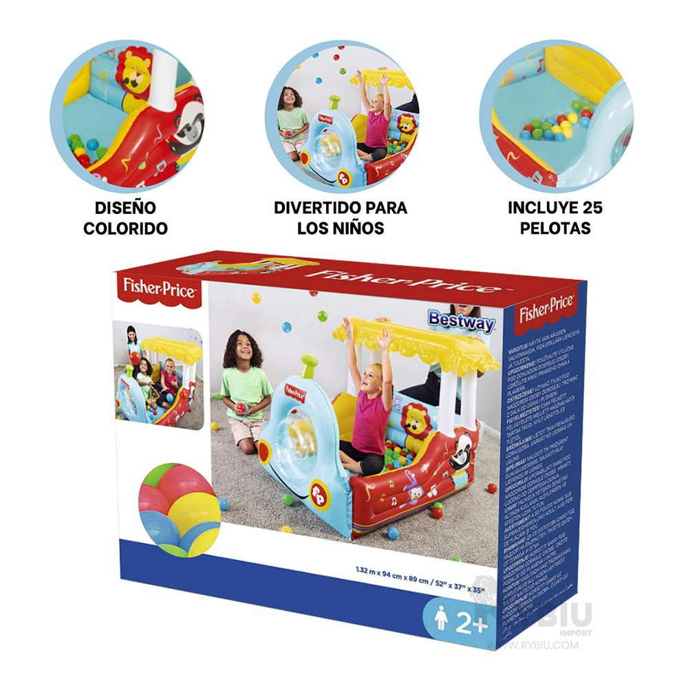 Tren inflable con discount pelotas fisher price