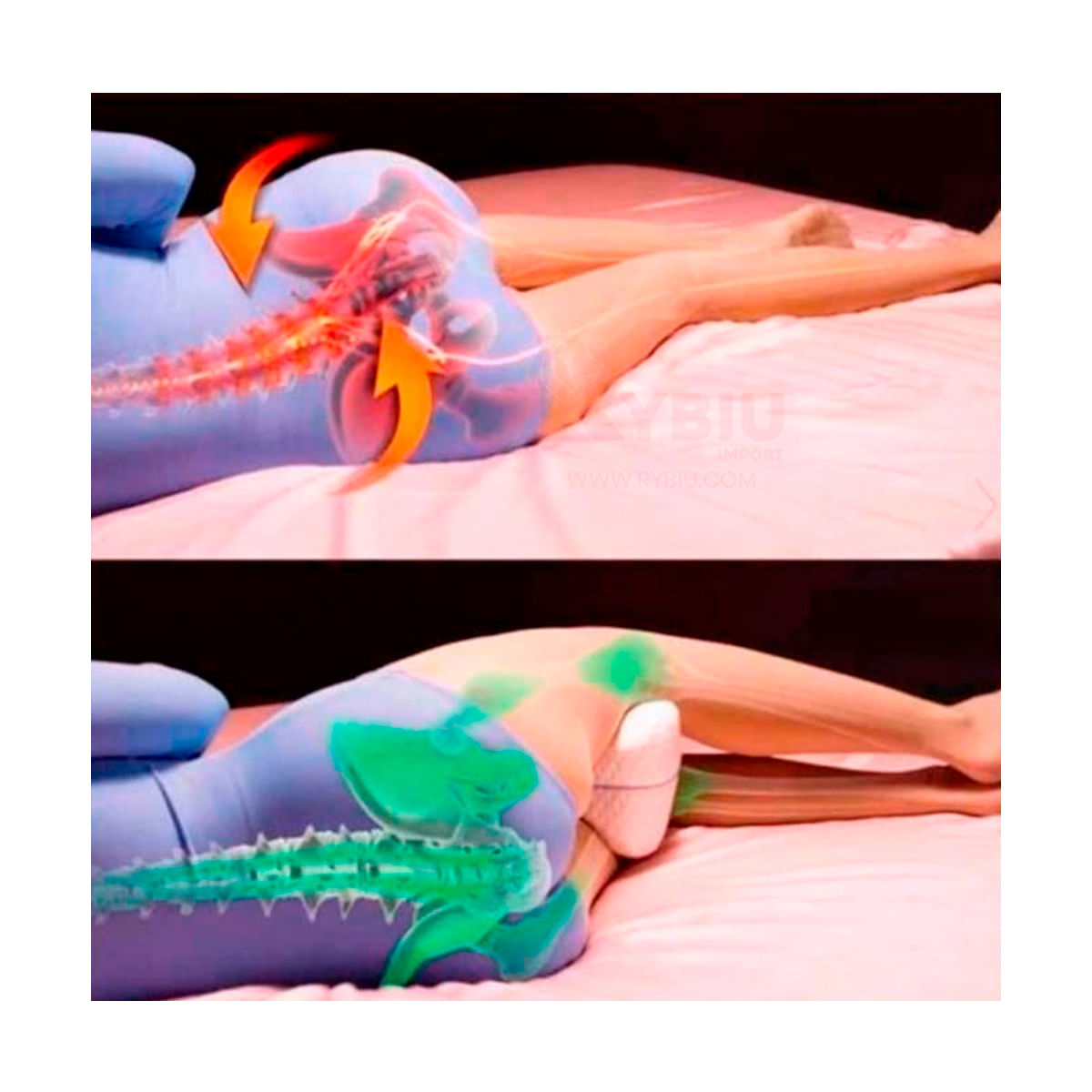 Almohada Viscoelastica Piernas Rodillas + Funda