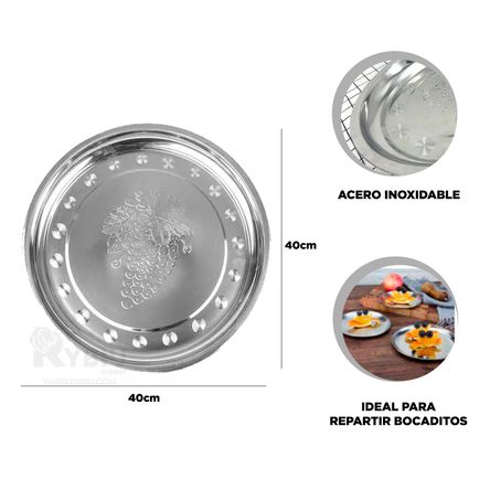 Charol Acero Inoxidable Redondo 40 cm Charol Acero Inoxidable Redondo 40 cm