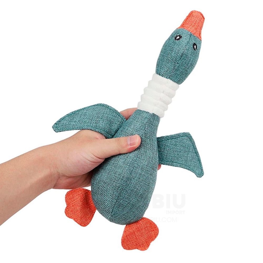Juguete De Pato De Peluche Para Perros - Con Sonido Chirriante, Ayuda A Limpiar Dientes, Ideal Para Cachorros Y Perros Medianos