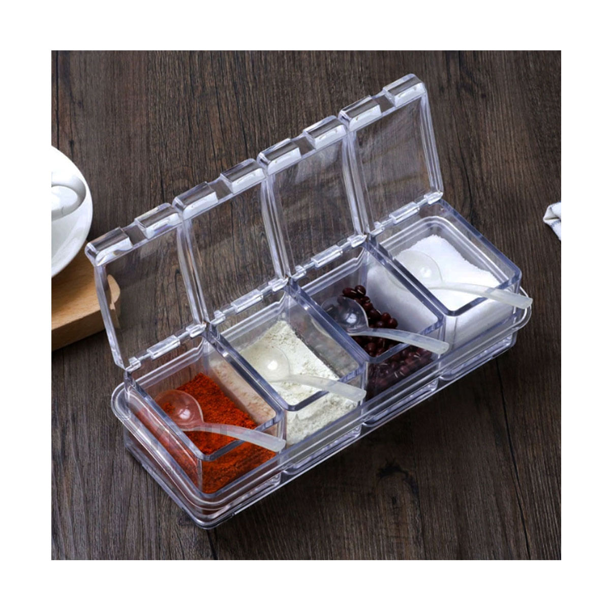 Set de 4 Condimenteros Elegantes con Cucharita