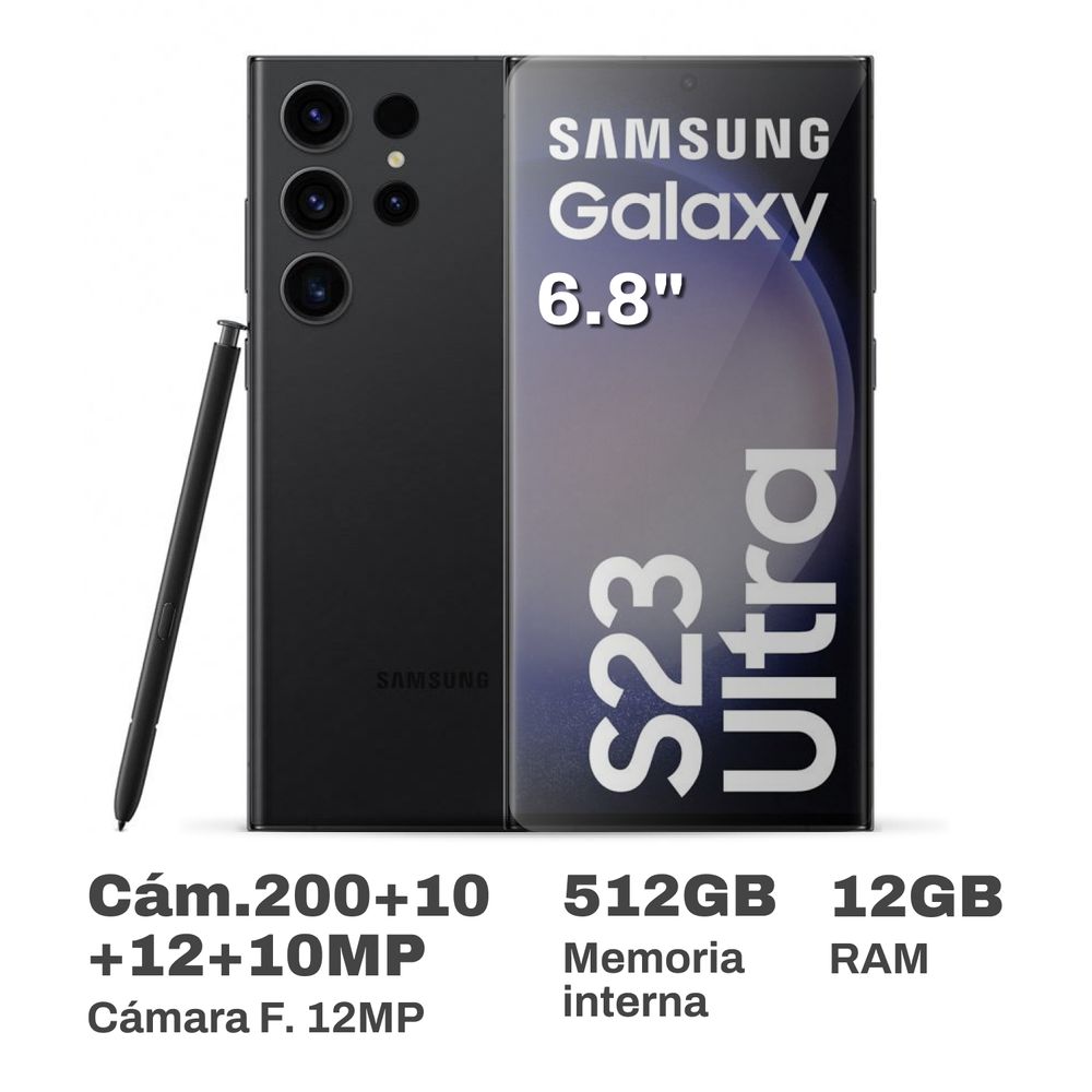 Celular Samsung Galaxy S23 Ultra 6.8 12GB RAM 512GB Phantom Black - Promart