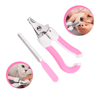 Cortauñas con Lima para Perros y Gatos - Rosa
