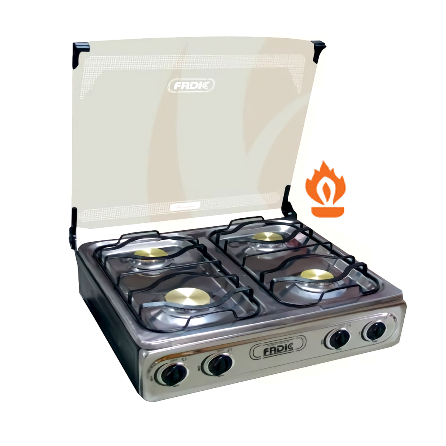 Cocina de Mesa Fadic con Tapa de Vidrio Clásico 22"" 4H