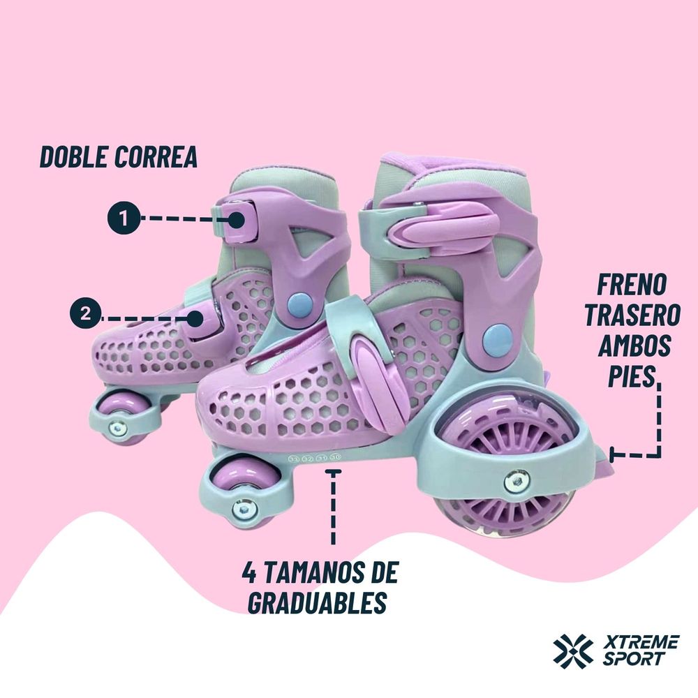 Patines de Niña Kids Graduable con Luces 26 a 29 - Promart