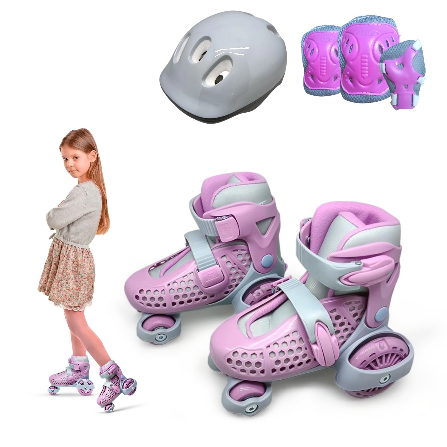 Patines de Niña Kids Graduable con Luces 26 a 29