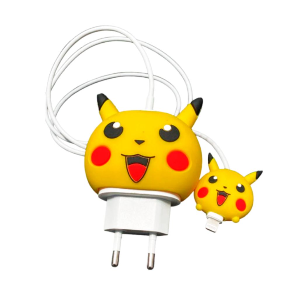 Funda Protector de silicona para cargador de iphone - Pikach