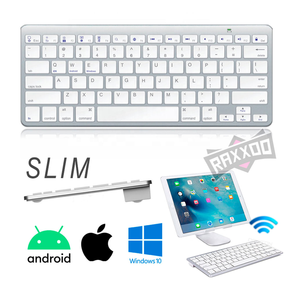 Teclado Inalámbrico Recargable Bluetooth para Tablet Laptop Celular -  Promart