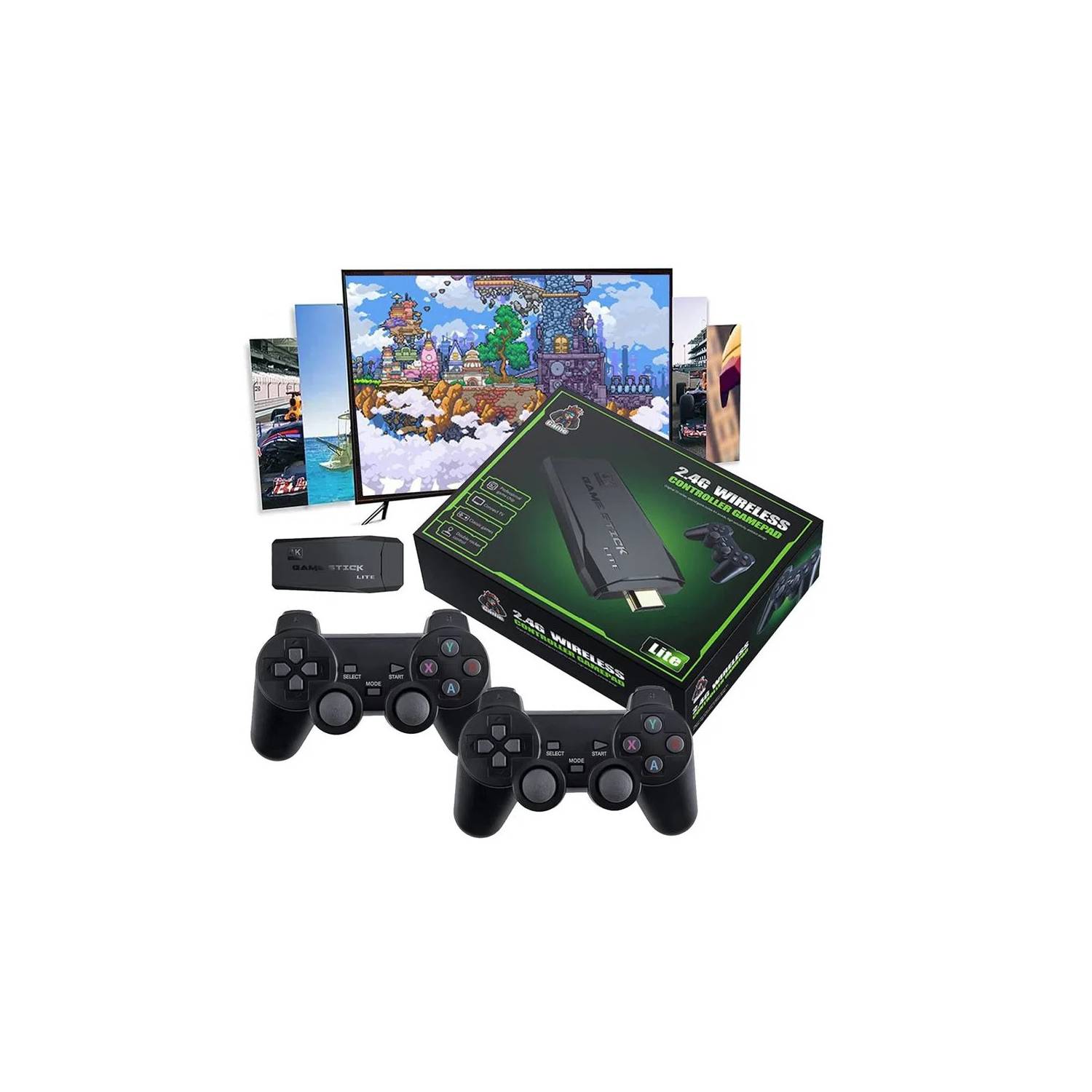 Consola Retro Game Stick X2 Plus 4K HD PS1 PSP SN64 30000 Juegos con Mandos  Recargables - Promart
