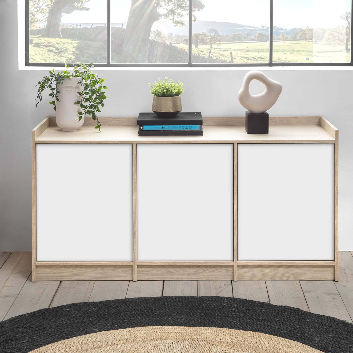 Aparador Moderno Mara Roble/Blanco 139cm