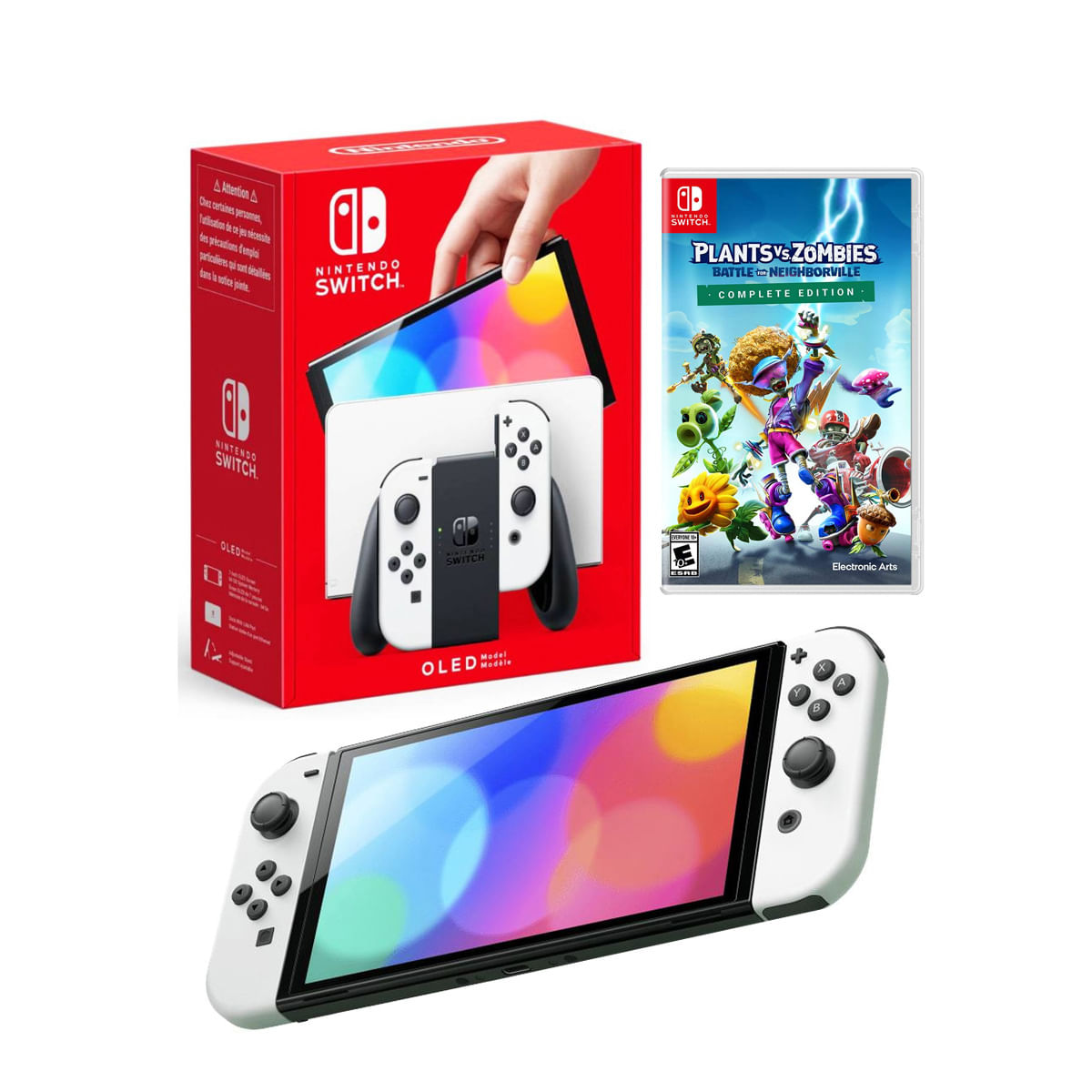 Consola Nintendo Switch Oled Blanco + Plants vs Zombies 3