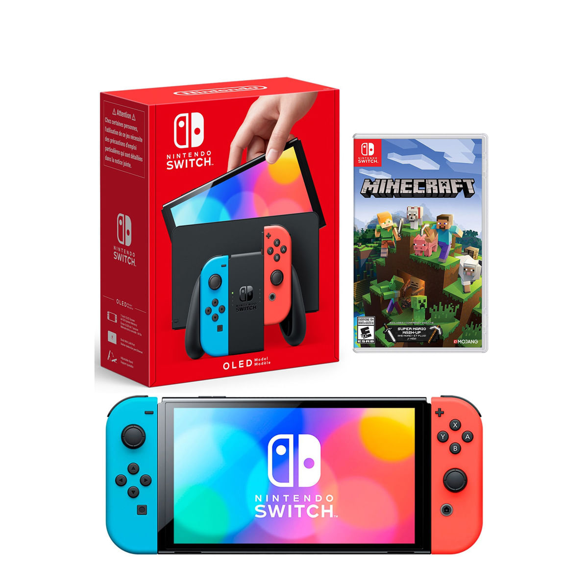 Consola Nintendo Switch Oled Neon + Minecraft