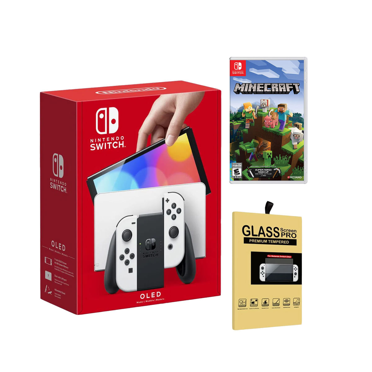 Consola Nintendo Switch Oled Blanca + Minecraft + Mica