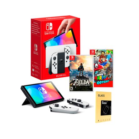 Consola Nintendo Switch Oled Blanco + Mario 3D World Bowser Fury - Promart