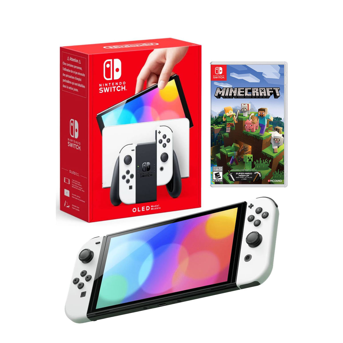 Consola Nintendo Switch Oled Blanca + Minecraft