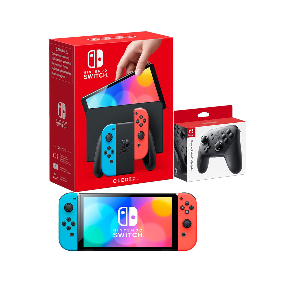 Consola Nintendo Switch Oled Neón + Mando Pro Controller