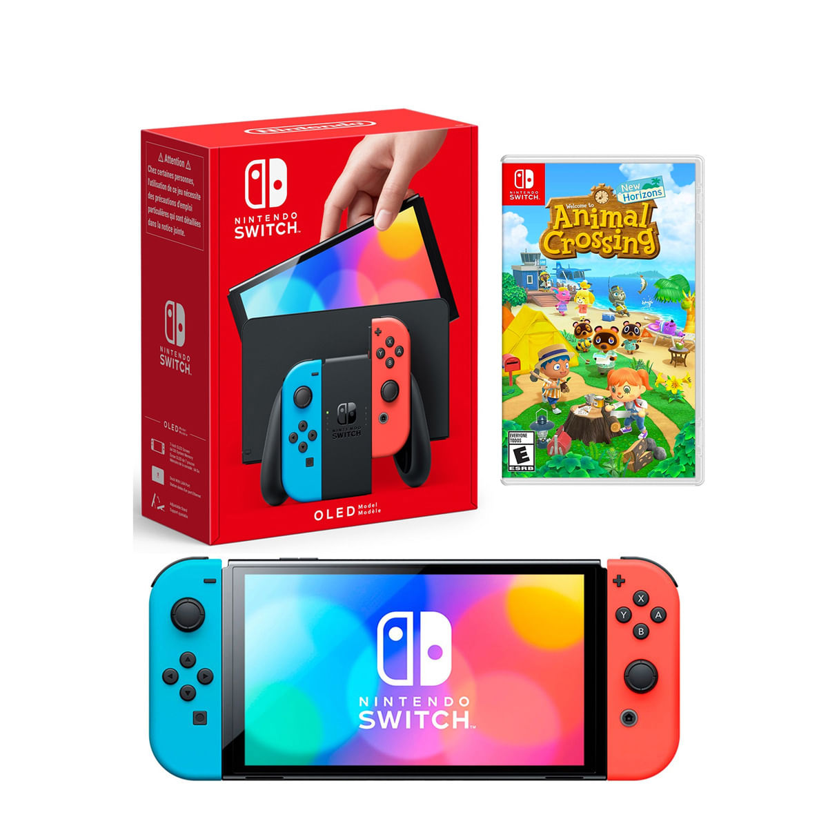 Consola Nintendo Switch Oled Neón + Animal Crossing