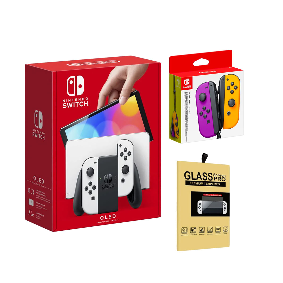 Consola Nintendo Switch Oled Blanco + Joy Con + Mica