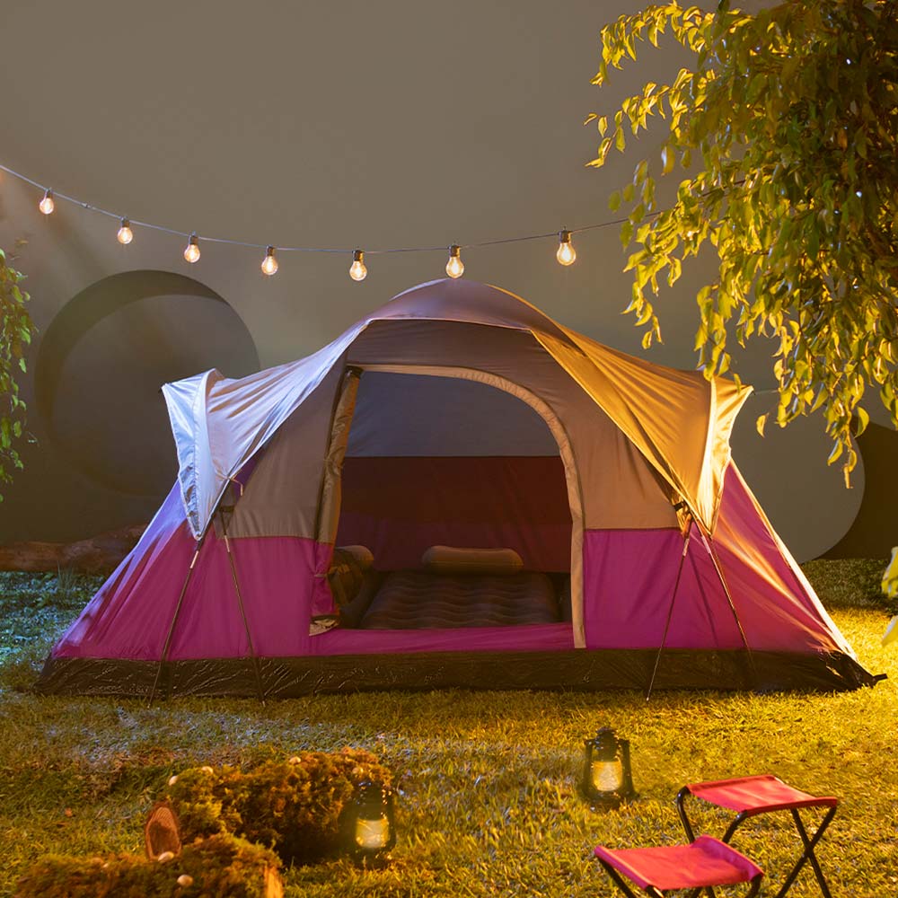 Carpa Estructural Family Greenside Rojo para 6 Personas