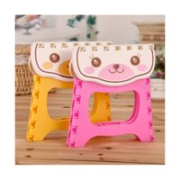 Banquito Taburete Plegable Diseño Gatito Infantil Amarillo