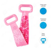 Cepillo Banda de Silicona para Ducha Baño Rosado