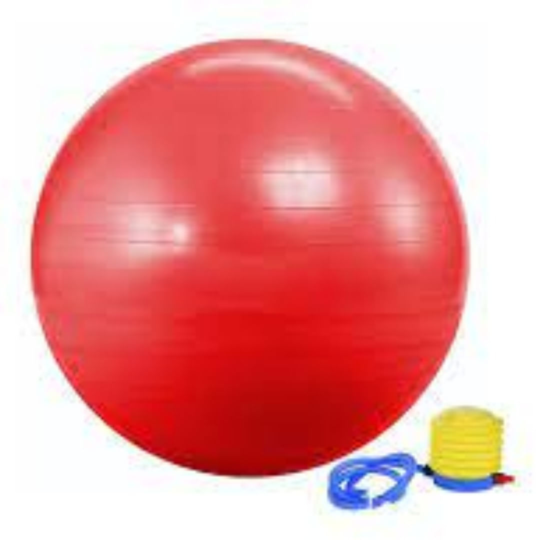 Pelota Pilates 75 cm Rojo + Inflador Manual