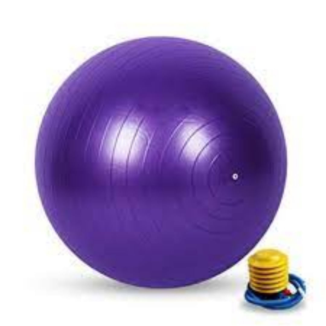 Pelota Pilates 75 cm Morado + Inflador Manual