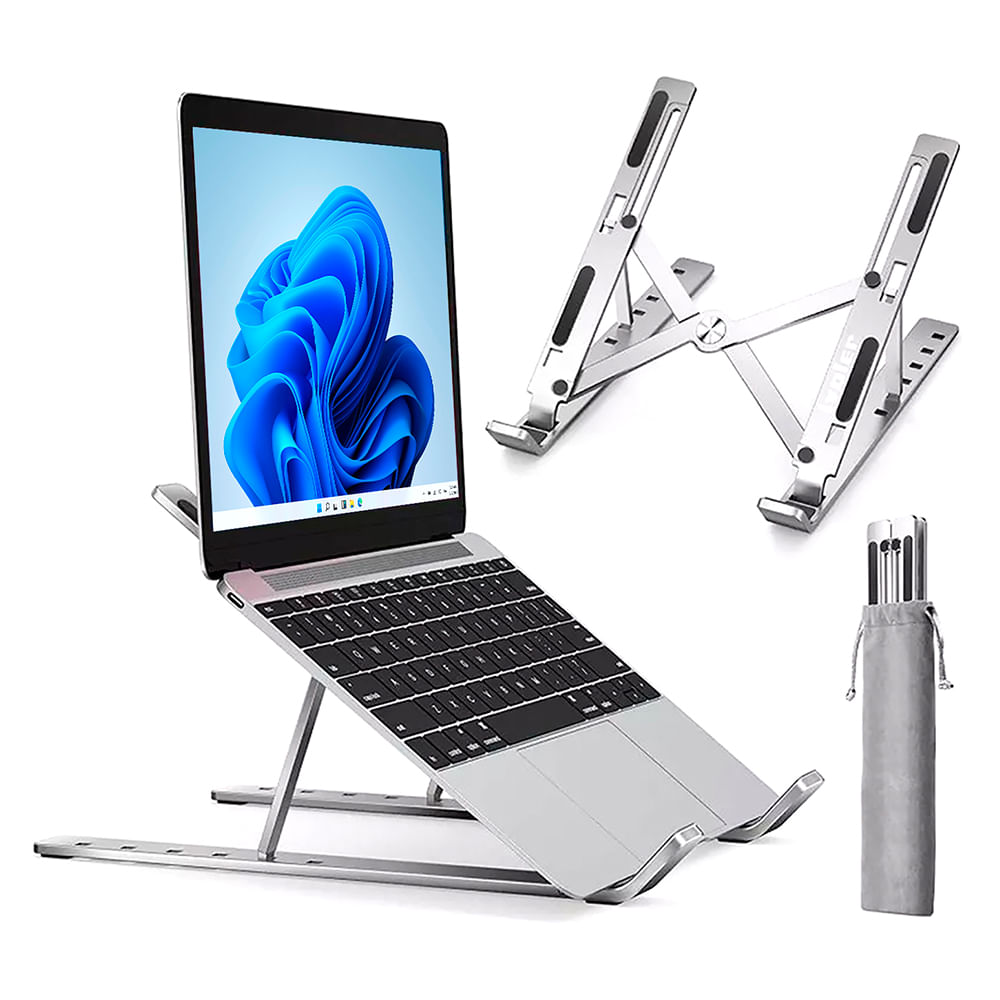 Soporte Aluminio Plegable Laptop Premium Portatil Multifuncion