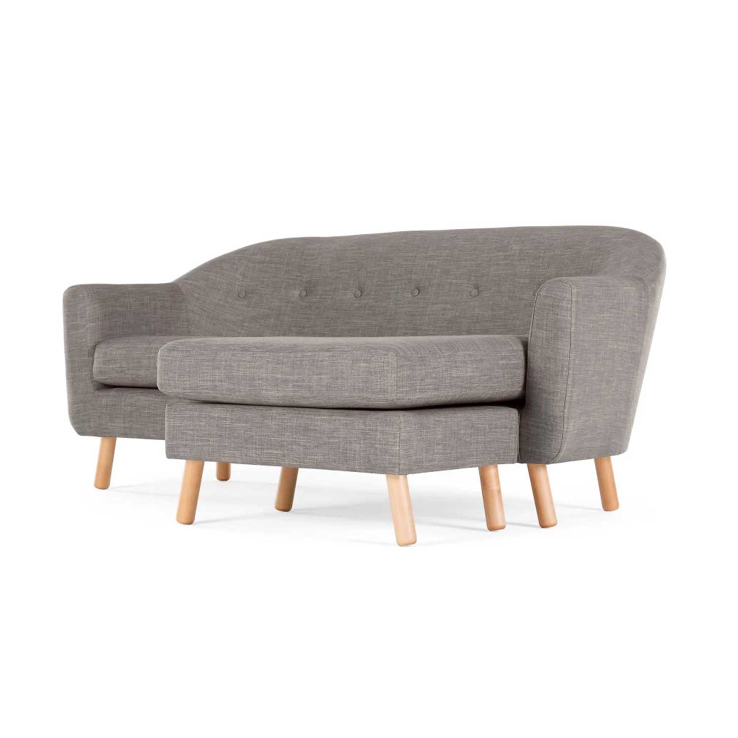 Sofá Esquinero con Chaise Longue Lottie Yolodecoro Gris Tiza