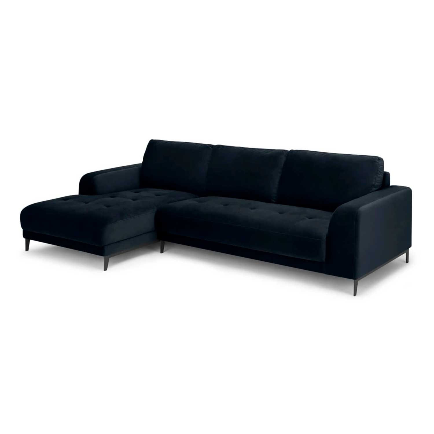 Sofá Esquinero con Chaise Longue a la Izquierda Luciano Yolodecoro Azul Crepúsculo