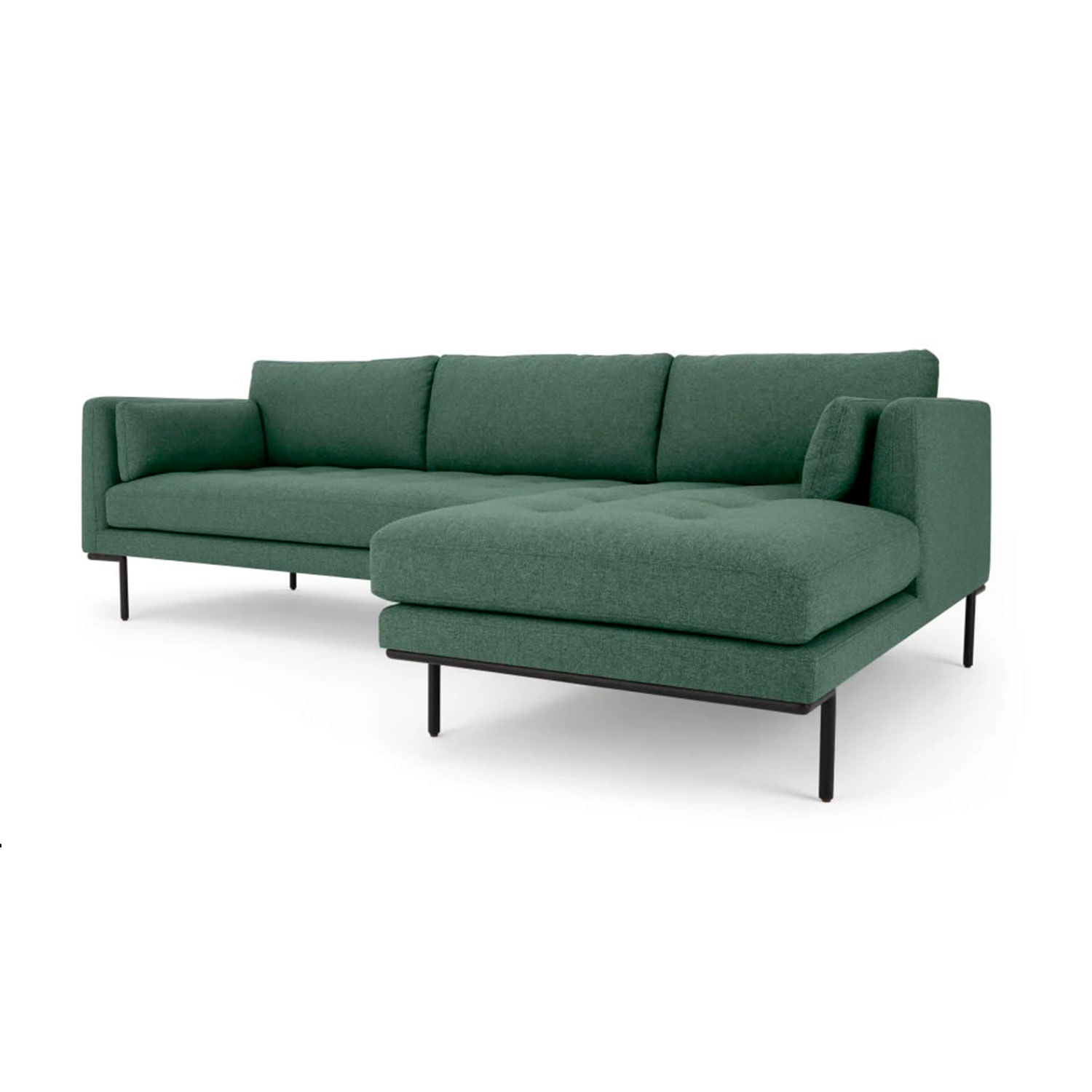 Sofá Esquinero con Chaise Longue a la Derecha Harlow Yolodecoro Verde