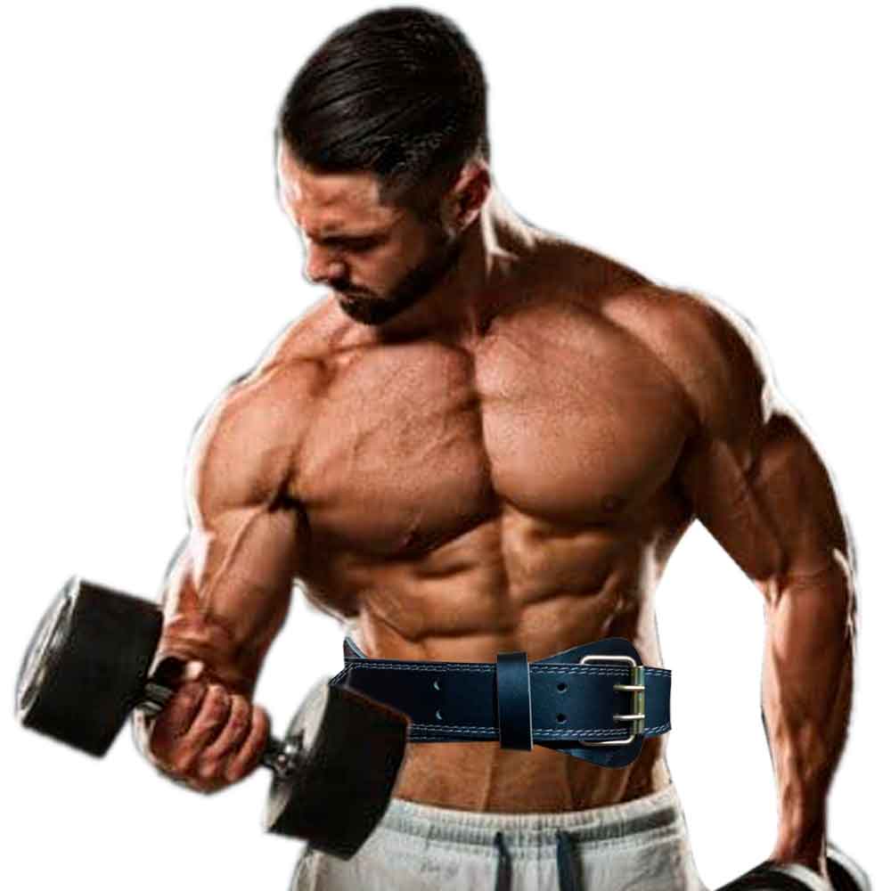 Correa de Cuero Dhark para levantar Pesas de Color Negro Talla M
