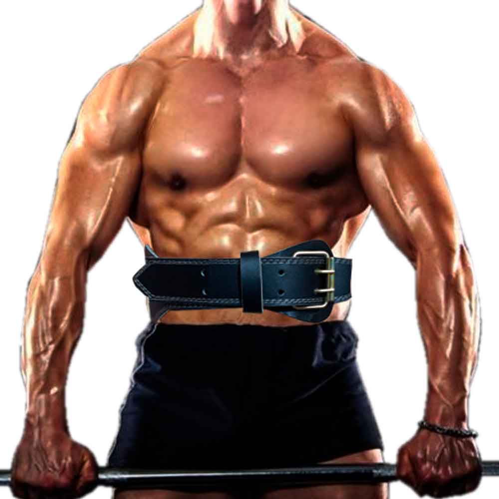 Correa de Cuero Dhark para levantar Pesas de Color Negro Talla S