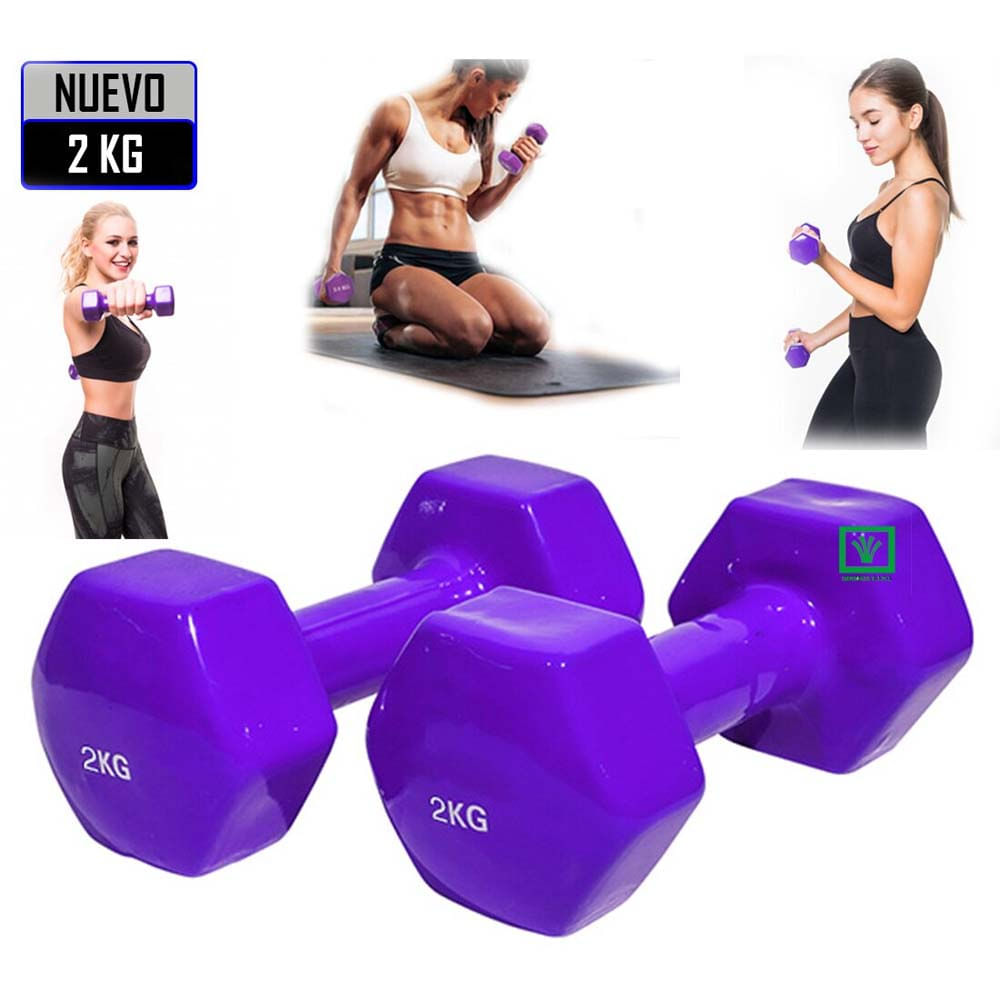 Mancuernas de Vinil 2 Kg Pack 2 Unidades Morado