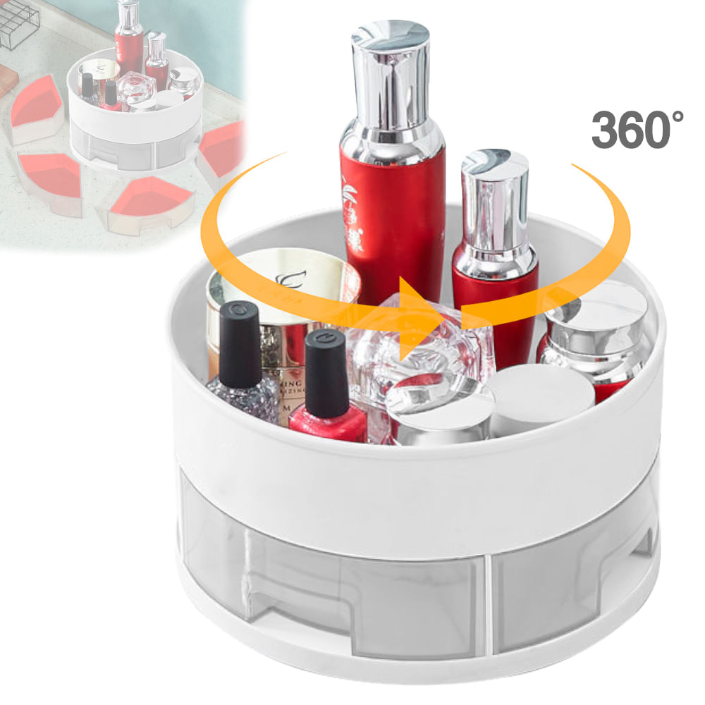 Organizador Giratorio de Maquillaje Cosméticos Joyas 2 Niveles J30