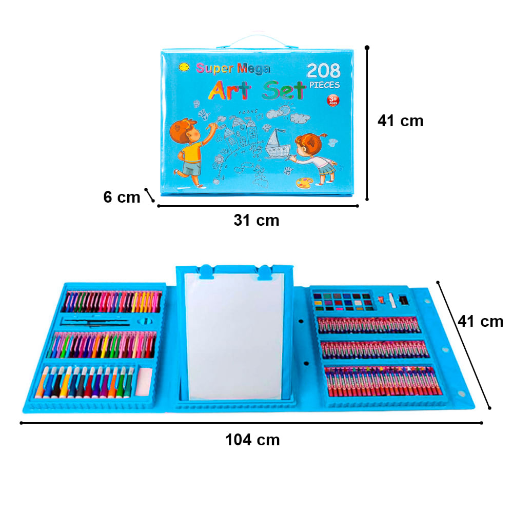 Set de Arte y Dibujo Infantil de 208 Piezas Rosado - Promart