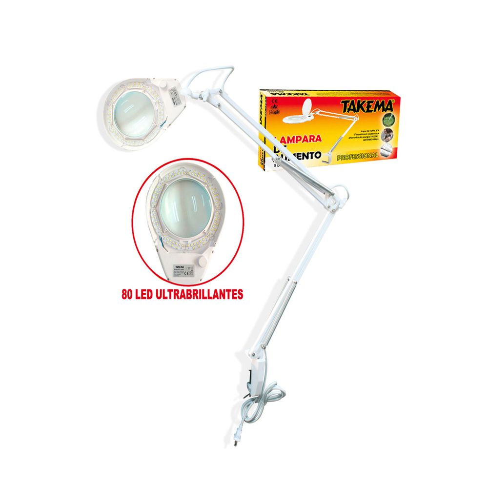 Lámpara Articulada con Lupa y Luz LED ZD-129A/LED TAKEMA - Promart
