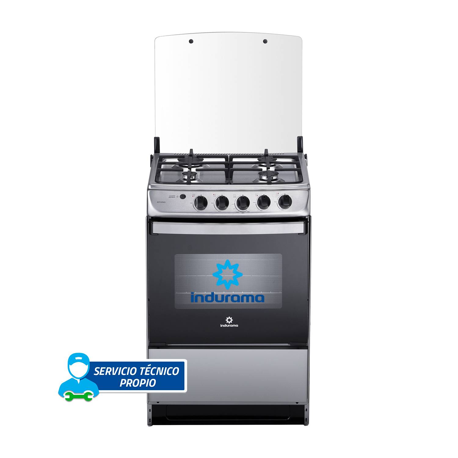 Cocina De 4hornillas Con Parillas Fundidas Indurama Asturias Spazio Plus