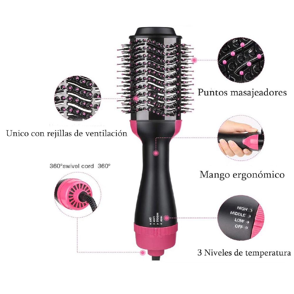 Cepillo 3 En 1 Peine Secador Alisador 1500w Excelente Calidad - Promart